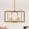 22" Modern Golden Geometric 6-Light Chandelier