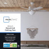 44" White Traditional Indoor Ceiling Fan with Light, 5 Blades, Pull Chains Reverse Airflow