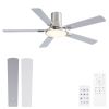 72 in. Nickel Lowe Profile Ceiling Fan with Light