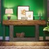 63" Console Table 2-Tier U-Shaped Base Wood Vintage