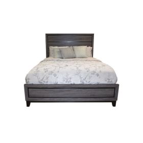 Queen Size Contemporary Bed Made with Wood in Gray