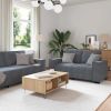 Sofa Set Dark Grey Velvet, Metal