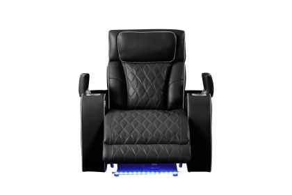 Fortuner Modern Style Upholstery Recliner Chair Made with Wood & Massage Function Included-Black