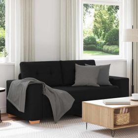 Loveseat Sofa Black 100% Polyester