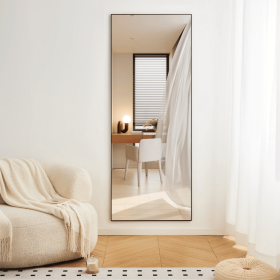 70" x 31" Full Length mirror black Aluminum Alloy Frame, leaning or Wall Mounted