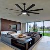 YUHAO 72 in. Indoor Black PlyWood Smart Ceiling Fan with Integrated LED
