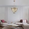20" Luxury 3-Tier Crystal Chandelier, 7-Light Gold Frame Pendant Light