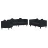 Sofa Set Black Velvet