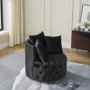 Velvet Upholstered Swivel Chair for Living Room