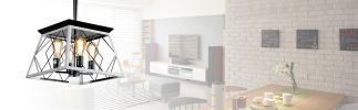 4-Light Farmhouse Chandeliers For Dining Room White(No Bulbs)