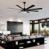 YUHAO 72 in. Indoor Black PlyWood Smart Ceiling Fan with Integrated LED