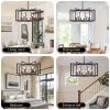 27" Modern Black Geometric 8-Light Chandelier