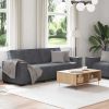 Sofa Set Dark Grey Velvet, Metal