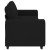 3-seater Sofa Black Polyester