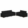 Sofa Set Black Fabric (100% polyester)