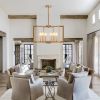 22" Modern Golden Geometric 6-Light Chandelier
