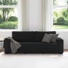 3-seater Sofa Black Polyester