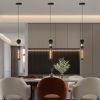 Modern Black Wrought Iron Pendant Light (for Kitchen Island)