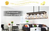 32" Oak Industrial 5-Light Pendant Chandelier