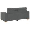 Loveseat Sofa Dark Grey Polyester Fabric