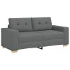 Loveseat Sofa Dark Grey Polyester Fabric