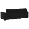 3-Seater Sofa Black Velvet 3-Seater Sofa Rectangular