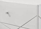1pc Contemporary Bold Geometric Accents Pristine High-gloss White Finish Six Drawers Dresser Wooden Furniture