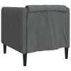 Sofa Chair Dark Gray Polyester Single Armchair Rectangular
