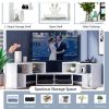 3 Pieces Console TV Stand for TVs up to 65 Inch with Shelves