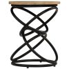 End Table Brown and Black Solid mango wood Medium Durable