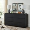 Juliet 64" Wide 6 Drawer Dresser, Black Finish