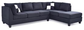Glory Furniture Malone G635B-SC Sectional ( 3 Boxes), BLACK