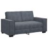 Sofa Set Dark Grey Velvet, Metal