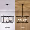 27" Modern Black Geometric 8-Light Chandelier