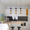 Modern Black Wrought Iron Pendant Light (for Kitchen Island)