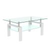 White Coffee Table, Clear Coffee Table