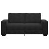 2-seater Sofa Black Velvet, Metal