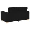 Sofa Set Black Fabric (100% polyester)