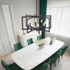 27" Modern Black Geometric 8-Light Chandelier