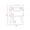 Nuvo Nightstand, Two Drawers, Hairpin Legs