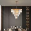 24" Contemporary Crystal Modern Chandeliers Crystal Ceiling Chandelier 4 Tier Golden Chandelier Lighting for Dining Room Living Room Bedroom (Bulbs No