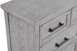 Contemporary Light Gray Finish 1pc Dresser Wooden Bedroom Furniture Metal Pull Furniture