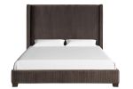 Queen Upholstered Bed In a Box Dark Brown
