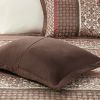 5 Piece Jacquard Quilt Set with Throw Pillows Red Full/Queen