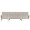 U-Shaped 4-Seat Indoor Modular Sofa Creamy-White