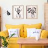 Florals in Vase Black Print on Clear Framed Wall Decor 11" x 14" Set of 2