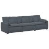 Modular Sofa Dark Grey Velvet (100% Polyester)