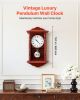 VEVOR Grandfather Clock, 18 in Classic Vintage Pendulum Clock, Pine Wood & MDF Wall Clocks with Quartz Movement and Quiet Design