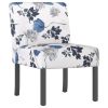 Slipper Chair Blue and White Polyester