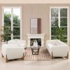 Alpine 44" Sherpa Arm Chair, Ivory White Boucle